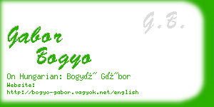 gabor bogyo business card