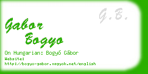 gabor bogyo business card